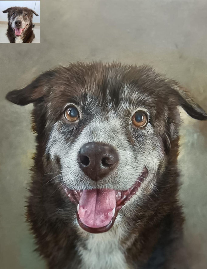 Maleri av en hund