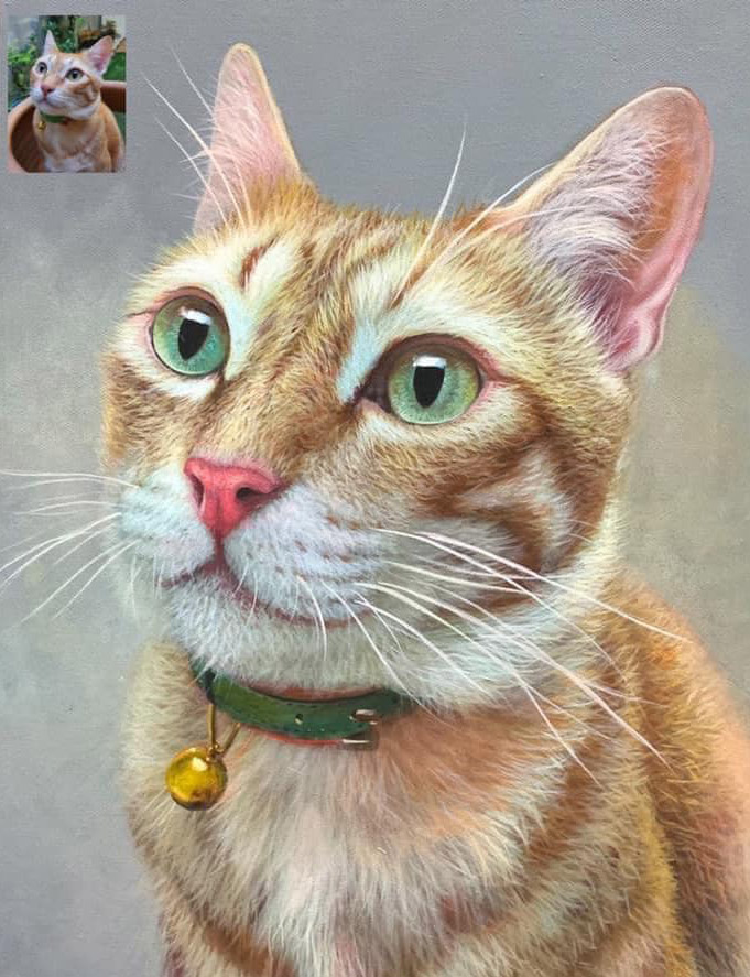 Portrettmaling av en katt