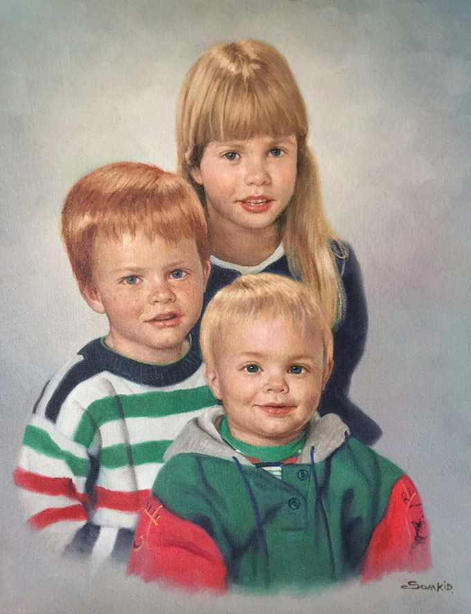 Portrett av tre barn